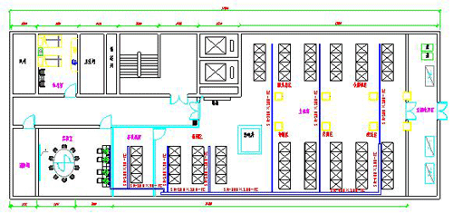 数据中心机房布线平面布局实例图(附图1)